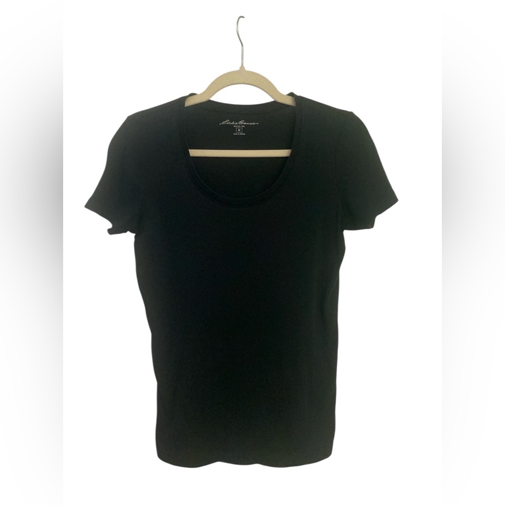 Eddie Bauer Black Fitted Short Sleeve T-Shirt GUC M - Picture 4 of 4